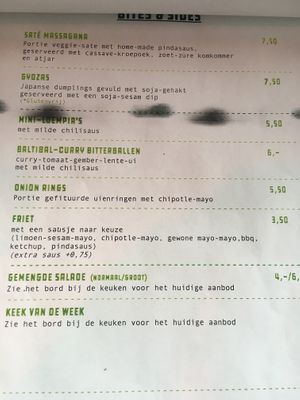 Menu 2 at Roots Rock Kitchen in Utrecht