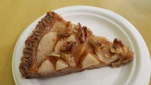 Pear and walnut tart at Alchemilla in Bologna