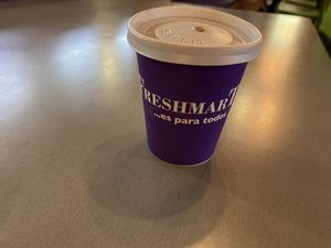 Their famous turmeric milk! at Fresh Mart - Condado in San Juan