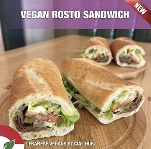 Vegan Rosto sandwich  at Lebanese Vegans Social Hub in Beirut