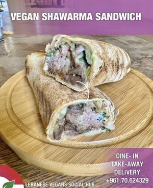 vegan soy shawarma   at Lebanese Vegans Social Hub in Beirut