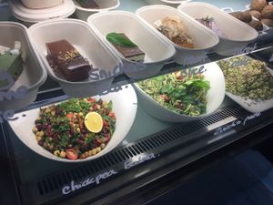 Fridge Display of yummy goodies  at Margaret River Juice Company in Margaret River