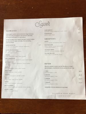 Menu March 2018 at Sajoer in Rotterdam