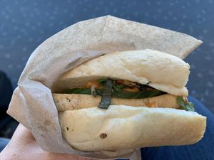 Vegan bahn mi sandwich from grab and go area at DEN - Root Down - TC in Denver