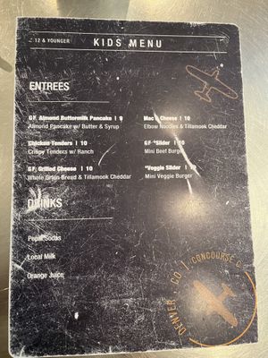 Kids menu  at DEN - Root Down - TC in Denver