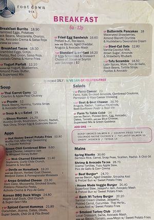 7 vegan options & 2 vegan desserts now  at DEN - Root Down - TC in Denver