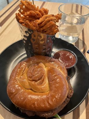 Burger was extremely good & the sweet potato fries   at DEN - Root Down - TC in Denver