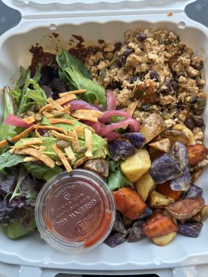 Tofu scramble to go!  at DEN - Root Down - TC in Denver