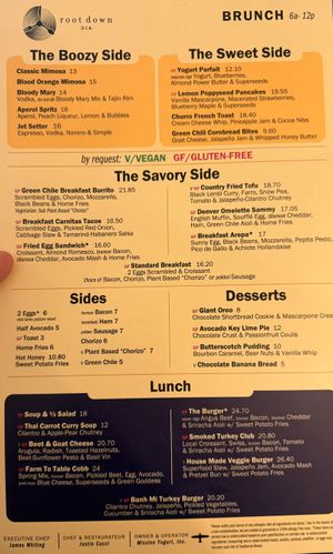 Brunch Menu  at DEN - Root Down - TC in Denver