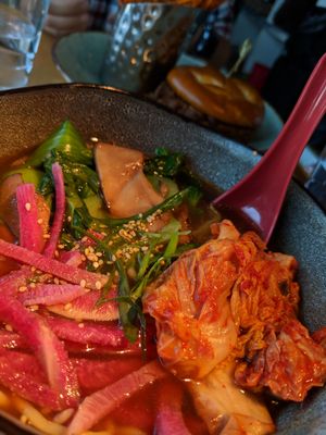Vegan ramen with tasty kimchi! at DEN - Root Down - TC in Denver