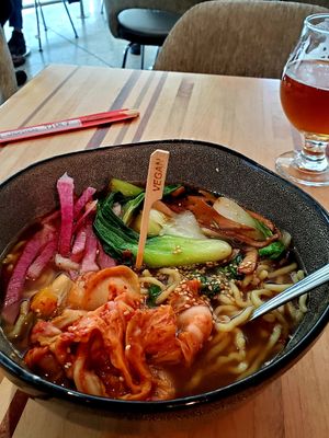 Best ramen I've had! Wanted tofu scramble but not on menu. This was delicious!! at DEN - Root Down - TC in Denver