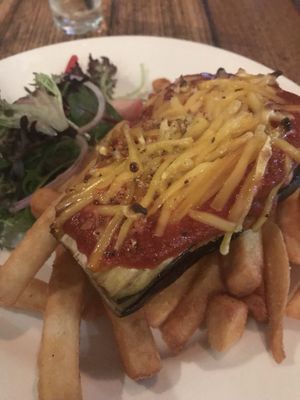Eggplant & flax schnitzel  at The Golden Vine in Bendigo