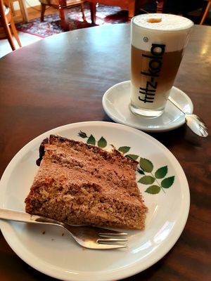 Chocolate/hazelnut cake - sooo good! at Kruemelkueche in Duisburg