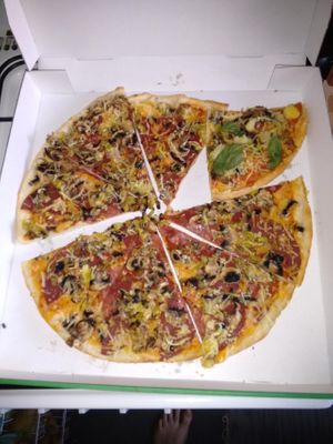 One of our pizzas for dinner last night, amazing.  at Edelbeisser in Gottingen