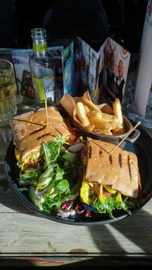 Vegan pastrami sandwich at GOTT in Vestmannaeyjar