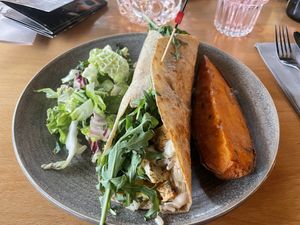 Tofu wrap with sweet potato  at GOTT in Vestmannaeyjar
