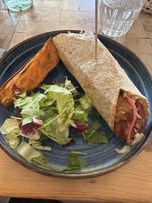   Gott’s vegan wrap: a medley of creative and delicious flavors.  at GOTT in Vestmannaeyjar