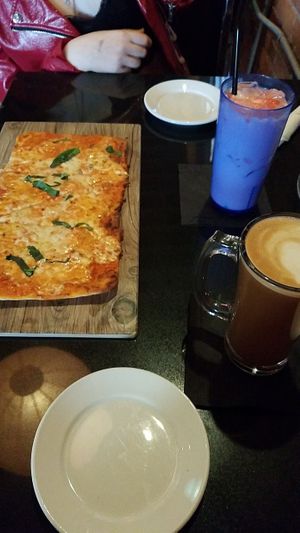 Vodka flat bread (my friend's appetizer) at Lost Dog Cafe in Binghamton