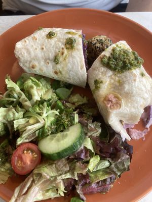 Sweet potato falafel wrap  at Moyome in Krems An Der Donau