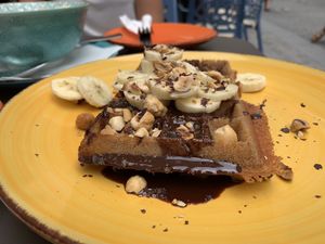 Vegan waffle at Moyome in Krems An Der Donau