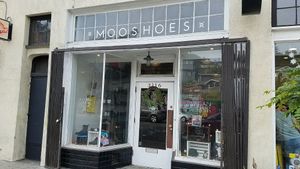 outside at Moo Shoes in Los Angeles