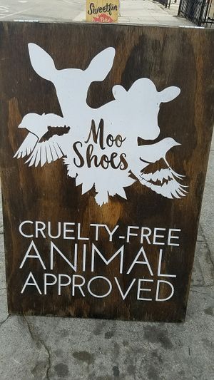 signage at Moo Shoes in Los Angeles