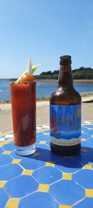Bloody Mary + local beer at Dibble &Grub in Isles Of Scilly