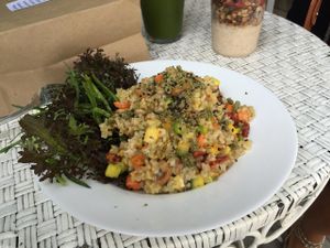 vegan risotto super fresh at Mercado Verde - Jaime Zudanes in Montevideo