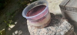 Raw vegan cheesecake, absolutely delicious at Mercado Verde - Pacites Alberdi in Montevideo