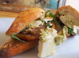 delicious vegan blue cheese sandwich at Vromage Dairy-Free Cheese Shop in West Hollywood