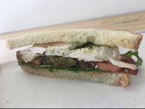 Classic Caprese Sandwich at Vromage Dairy-Free Cheese Shop in West Hollywood