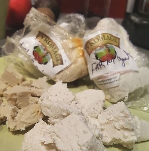 goat type and aleggro type at Vromage Dairy-Free Cheese Shop in West Hollywood