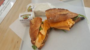 cheddar sandwich at Vromage Dairy-Free Cheese Shop in West Hollywood