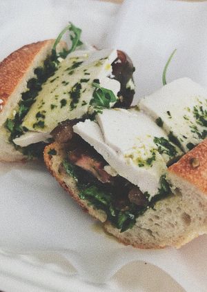 Mozzarella baguette sandwich  at Vromage Dairy-Free Cheese Shop in West Hollywood