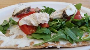 Amazing vegan pizza at Vromage Dairy-Free Cheese Shop in West Hollywood