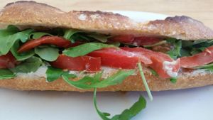 Vegan blue cheese sandwich at Vromage Dairy-Free Cheese Shop in West Hollywood