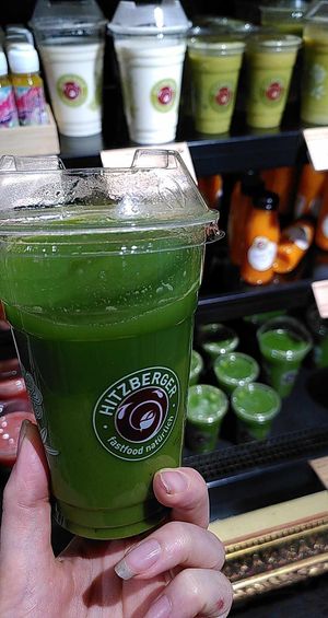 Tasty green juice  at Hitzberger - Halle Lowenstrasse in Zurich
