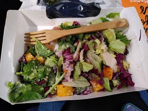 Edi season special salad in the train at Hitzberger - Halle Lowenstrasse in Zurich