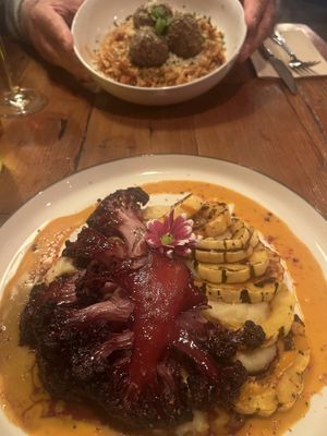 Glazed Cauliflower Steak  at Chapter One in Depoe Bay