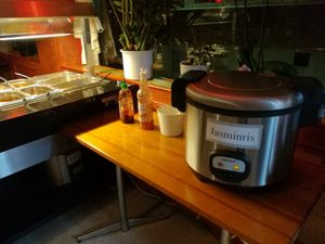 Rice and sauces at Vegegården in Malmo