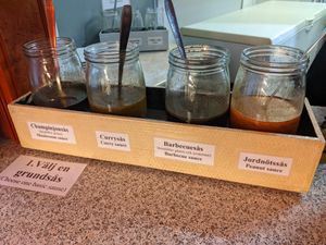 Sauces for bbq at Vegegården in Malmo
