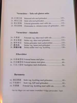 Menu 3 at Vegegården in Malmo