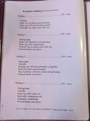 Menu 4 at Vegegården in Malmo