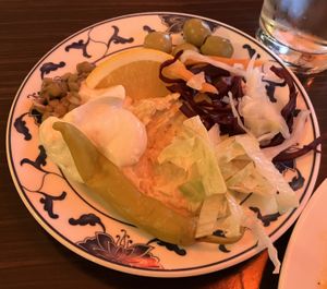 My tiny salad mix with tasty hummus   at Vegegården in Malmo