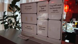 Food map over the buffé  at Vegegården in Malmo