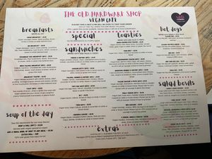 Menu (April 2022)   at The Old Hardware Shop in Liverpool