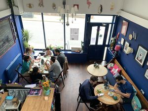Downstairs of cafe   at The Old Hardware Shop in Liverpool