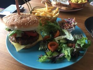 Cheese Burger And Chips at The Old Hardware Shop in Liverpool