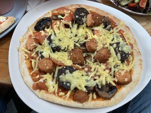 Breakfast pizza at The Old Hardware Shop in Liverpool