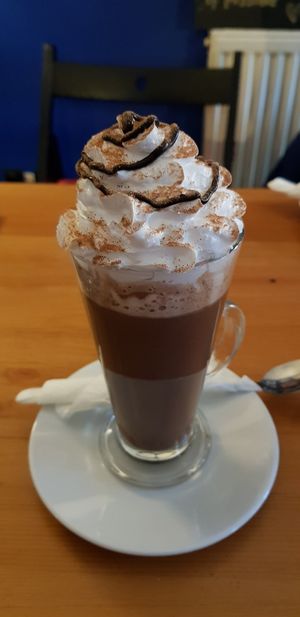 Hot chocolate and cream at The Old Hardware Shop in Liverpool